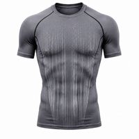 Haut de sport pour homme, bleu, manches longues, anti-UV, respirant, écologique, séchage rapide, impression par sublimation, spandex, 180g