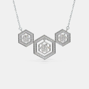 Collar con Colgante de Diamante Hexagonal Geométrico de Oro Blanco Cultivado en Laboratorio - Product Image 3