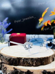 Elegant Full Rim Rectangle <b>Eyewear</b> VVS Moissanite Diamond Accents For Adults Unisex Lightweight Design - Product Image 4