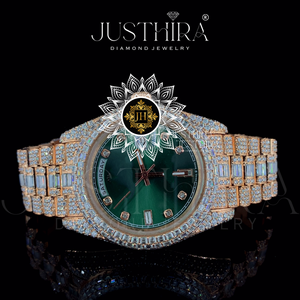 Montre à quartz RLX entièrement sertie de diamants, bracelet en alliage de 20 mm, bijoux hip-hop en moissanite, cadeau pour fiançailles, fête, mariage, anniversaire - Product Image 5