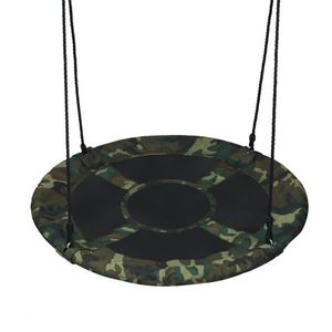 Columpio Redondo de Acero Resistente con Tela Oxford+PP 600D, Capacidad de Carga de 330 LBS, Altura Ajustable para Jardín o Parque - Product Image 5