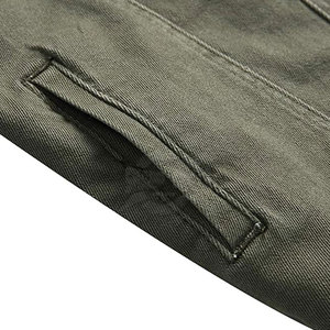 Veste en jean vert olive pour homme, col rabattu décontracté, délavée, simple boutonnage, coupe classique, style automne - Product Image 6