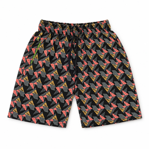 Shorts de bain à imprimé géométrique pour garçons, taille mi-haute, avec cordon de serrage, séchage rapide, décontractés - Product Image 1