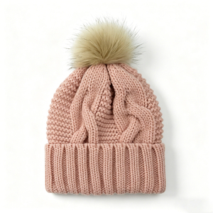 Casquette d'hiver tricotée unisexe en polyester, design personnalisé avec logo, effet luminescent, style vintage, idéale pour les voyages - Product Image 1