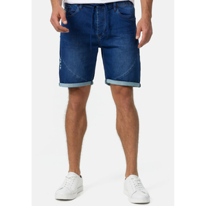 Shorts en denim sergé pour homme, taille élastique, style cargo, respirants, grandes tailles, couleur unie, écologiques, séchage rapide, service OEM - Product Image 1
