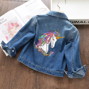 Abrigos de Mezclilla para Niñas Pequeñas, Chaqueta de Mezclilla para Niños con Estampado - Product Image 2
