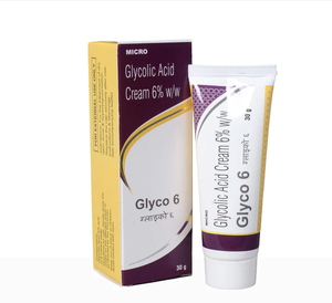 Crème Glycolique à l'Acide Glyco 6% pour le Visage - Utilisation Nocturne - Emballage en Tube |   Peau sèche, acné et hyperpigmentation - Product Image 1