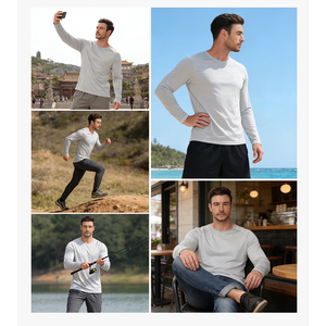 High Quality Long Sleeve Gym <b>T</b>-<b>Shirt</b> Sportswear Training Quick Drying Outdoor Casual Solid Blank Muscle Fitness <b>Shirt</b> - Product Image 5