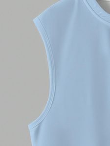 <b>Men's</b> Sleeveless Round Neck Polycotton Tank Top <b>Vest</b> for Gym, <b>Running</b> and Outdoor - Product Image 2