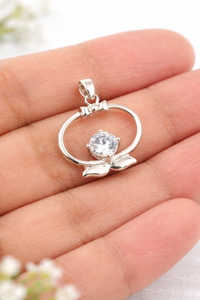 Collier pendentif ovale en argent sterling 925 avec diamant, bijoux en pierres précieuses faits à la main, cadeau - Product Image 2