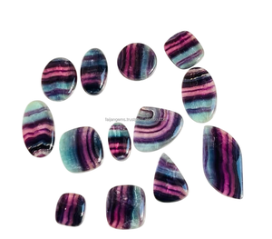 Cabochon de pierres précieuses en vrac, multi-fluorite naturelle, forme mixte polie, cabochon en cristal de toutes tailles pour la fabrication de pendentifs et de bijoux - Product Image 4