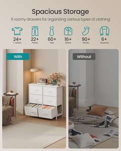 ตู้เสื้อผ้าสีขาวสไตล์โมเดิร์น 6 ลิ้นชัก สำหรับเฟอร์นิเจอร์ห้องนอน - Product Image 5