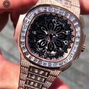Montre de luxe Charm Jewells en acier inoxydable, cadran de 40 mm, mouvement mécanique analogique, date automatique, chronographe unisexe, boîtier tendance - Product Image 1