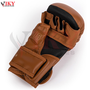 Gants de MMA en cuir synthétique marron avec logo personnalisé 2026 pour grappling, sparring et entraînement au sac de frappe pour l'entraînement sportif - Product Image 5