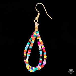 PRAO Collier superposé de perles de rocaille multicolores avec boucles d'oreilles bijoux de mode anti-ternissement - Product Image 2