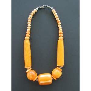 Collier de luxe en résine et bois, inspiré de l'art traditionnel, accessoire de mode en cristal - Product Image 2