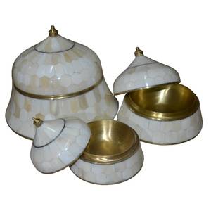 Boîte à bijoux rectangulaire en bois à un seul niveau, faite à la main, de haute qualité, avec couvercles pour vaisselle, incrustation d'os naturel, motif floral sculpté, pour fruits secs - Product Image 2