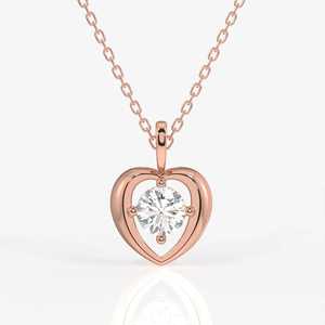 Custom 925 Silver Gold Plated <b>Floating</b> Diamond Pendant Lab Grown Heart <b>Frame</b> Luxury IGI Certified Necklace Fine Jewelry - Product Image 3