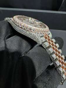 Reloj de Moissanita Personalizado que Pasa la Prueba del Diamante, Color D, VVS, Estilo Hiphop, para Hombre - Product Image 6