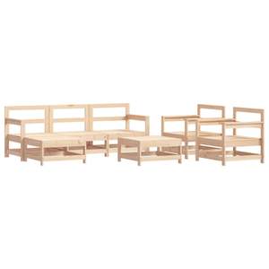 Ensemble de salon de jardin modulaire moyen en bois de pin massif beige, mobilier d'extérieur durable et élégant - Product Image 3