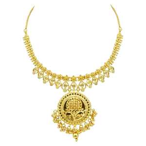 ชุดเครื่องประดับแฟชั่นสไตล์ดูไบ ทอง 14K 18K 24K ไมครอน ขายส่ง สร้อยคอทองเหลืองขึ้นรูป ดีไซน์ลายดอกไม้แบบดั้งเดิม - Product Image 5