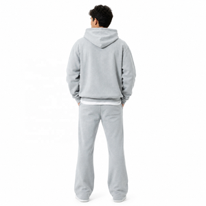 Ensemble survêtement unisexe personnalisé en polaire avec sweat à capuche et pantalon large pour l'hiver, style streetwear, pull molletonné, fournisseur OEM en gros - Product Image 3