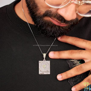 Fully Iced Turntable Pendant Necklace For DJs Music Lovers With Moissanite Diamonds Sterling Silver Hip Hop Jewelry - Product Image 2