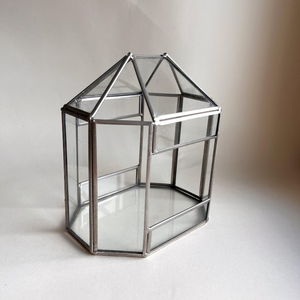 Terrarium mural moderne en métal et verre avec finition argentée brillante, forme sphérique, haute qualité, pour la décoration de table à la maison - Product Image 6