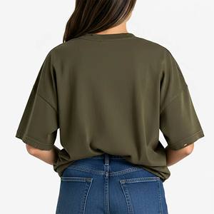 OEM ODM Wholesale 220gsm Vintage Wash Women's Drop Shoulder T-Shirts Summer Casual Wear High Quality 100% Cotton Polyester Tee - Product Image 2