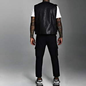 Low MOQ Casual Style Genuine Leather Vest for Adult Men High Quality Fashion with Custom Logo Decoration - Product Image 3