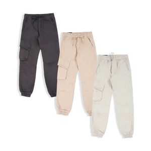Logo Custom Cargo Pant Half <b>Elastic</b> <b>Waist</b> Adjuster Eco-<b>Trouser</b> Boy Pant School Uniforms <b>Trousers</b> With Pockets Men Cargo Pants - Product Image 3
