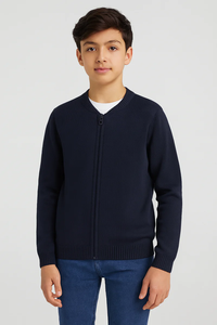 Pull en coton premium à fermeture éclair et manches longues pour garçons - Product Image 2