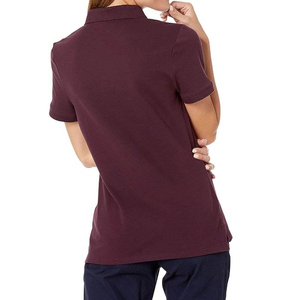 Women's Solid Color <b>Polo</b> <b>Shirt</b> Short Sleeve Casual 100% Cotton Oxford Fabric Regular Fit Deep <b>Purple</b> - Product Image 2