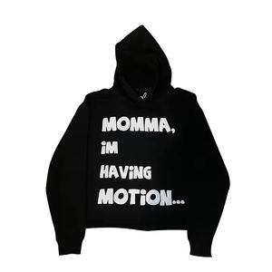 Sweat à capuche surdimensionné personnalisé pour homme en coton mélangé, imprimé sérigraphié, style streetwear, épaules tombantes, poids lourd - Product Image 3