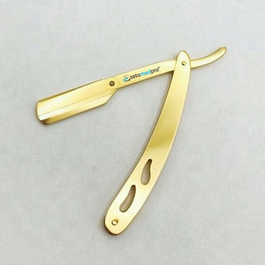 Professional Classic Men's Stainless Steel Straight Edge <b>Razor</b> Eco-Friendly Gold Plasma Barber Shave Single Blade Face Body - Product Image 5