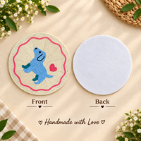 Set de table rond perlé ludique |   Set de table en perles de verre pour chien, fait main, durable, pour la salle à manger, la cuisine et la décoration intérieure