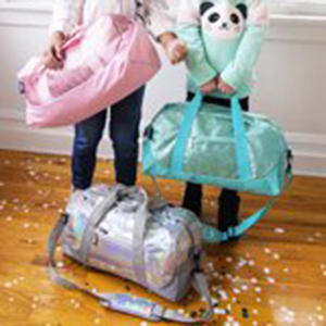 Sac à déjeuner scintillant turquoise avec logo Cheer sur le devant, fermeture éclair, équipement pour équipe de danse pour enfants, sac à dos personnalisé pour cheerleading, vente en gros - Product Image 3