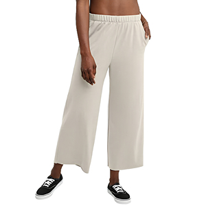 Pantalon large taille haute pour femme, longueur mollet, 100 % coton respirant, coupe ample, poches latérales, style printemps - Product Image 2