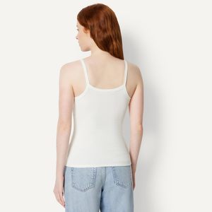 Camisola de tirantes acanalada para mujer, ajustable, de algodón, corte ajustado, estilo casual de verano, básica, marca personalizada - Product Image 4