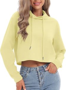 Sweat-shirt à capuche court pour femme OEM – Haut décontracté en mélange de coton doux pour le sport - Product Image 5