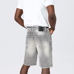 Shorts en jean pour hommes à taille élastique, style urbain, haute qualité, design personnalisé et logo imprimé – Meilleures ventes - Product Image 6
