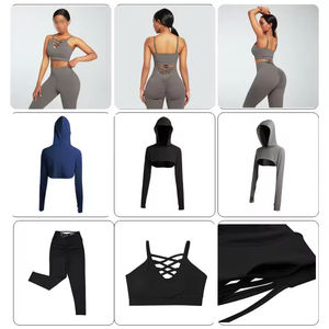 Conjunto de Yoga de 3 Piezas de Cintura Alta Sin Costuras, Top Corto sin Mangas con Cinturón Decorativo, Resistente al Agua, Sexy, para Gimnasio y Fitness, Venta Caliente 2026 - Product Image 5