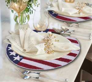 Elegant Decorative Beaded Embroidered <b>Placemats</b> Handmade <b>Table</b> Mats for <b>Dining</b> Room Kitchen Wedding Party and Festive Events - Product Image 1