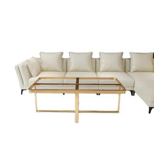 Gold Coated <b>Console</b> <b>Table</b> Tempered Glass <b>Top</b> Coffee <b>Table</b> <b>Console</b> <b>Table</b> for Sale Elegant for Home Hotel Living Room Decor Usage - Product Image 1