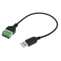 Cable USB 2.0 Tipo-A Macho a Hembra de 5 Pines con Terminales de Tornillo, Trenzado de PVC y Aluminio, Carga Rápida de 3A para Cámara y Computadora