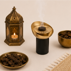 Luxury Modern <b>Bakhoor</b> Burner Metal <b>Oud</b> Incense Holder Matte Black Gold Arabian Censer Mubkhara for Ramadan Eid Home Decoration - Product Image 2