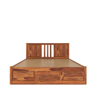 Cia Industries Indian Rosewood Solid Wood Adjustable <b>Platform</b> <b>Bed</b> King Queen Size Traditional Design Soft Headboard <b>Storage</b> - Product Image 2