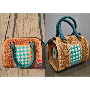 Bolsa de Viaje de Fin de Semana de Cuero Genuino 100% Hecha a Mano, de Lujo, para Mujer, Expo Marzo 2026 - Bolsa de Viaje de Alta Calidad Personalizable - Product Image 1