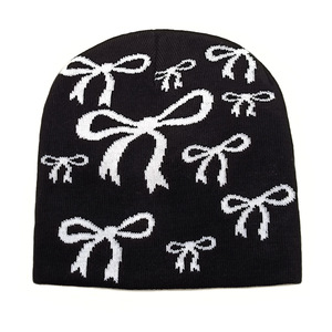 Chapeau en tricot à motif de nœuds jacquard personnalisé, bonnet d'hiver chaud unisexe pour adultes - Product Image 6