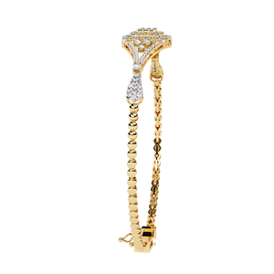 Pulsera Clásica para Mujer, Chapada en Oro de 18K, con Diseño Geométrico de Diamantes con Corte Princesa, Cadena con Eslabones - Product Image 2
